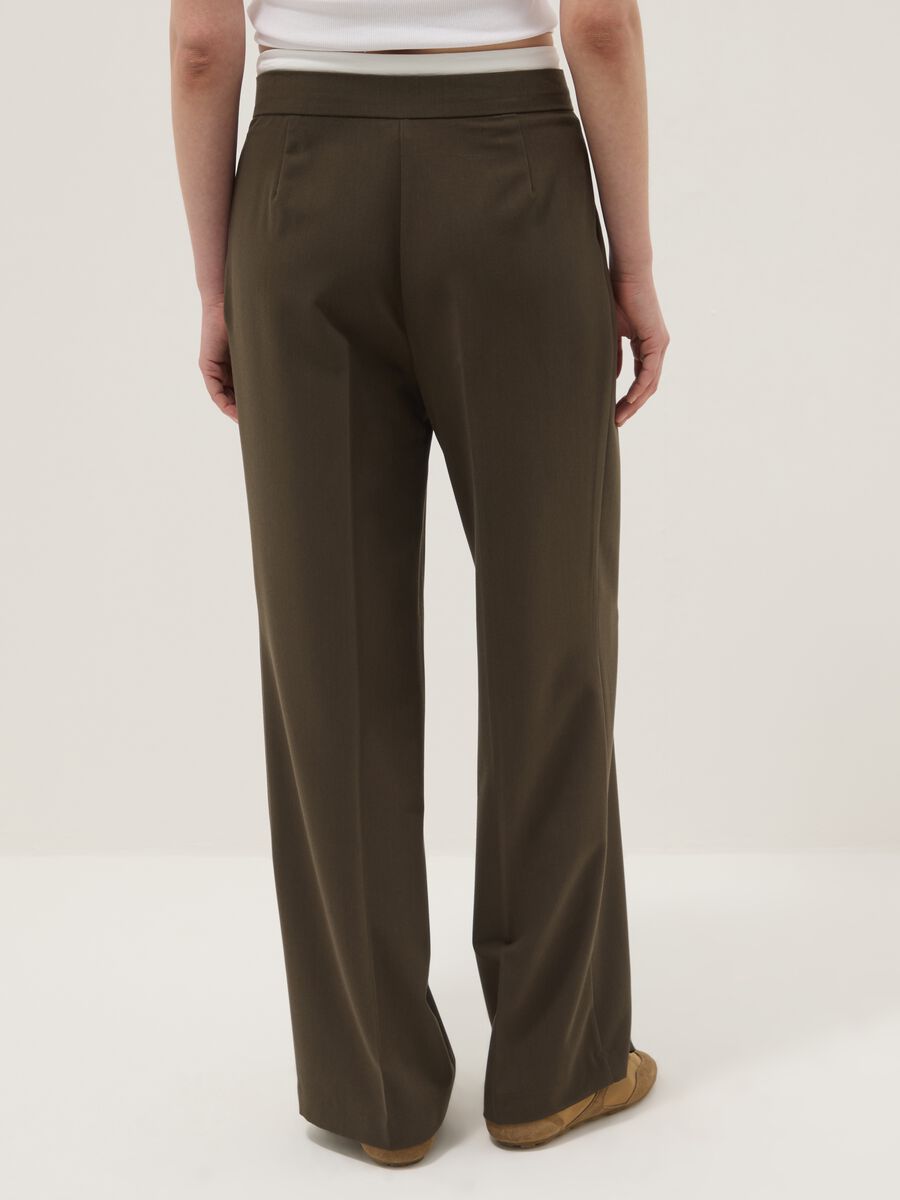 Green jogger trousers with regular fit and elastic waist_2