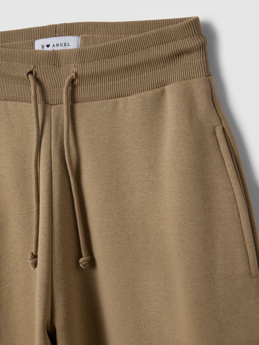 Beige cotton-blend baggy-fit jogger trousers_6