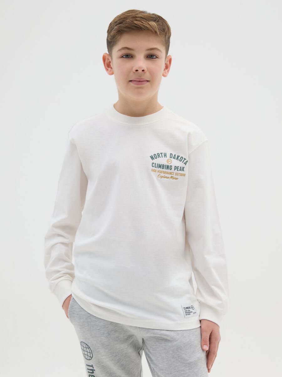 Long Sleeve White Cotton T-Shirt_0