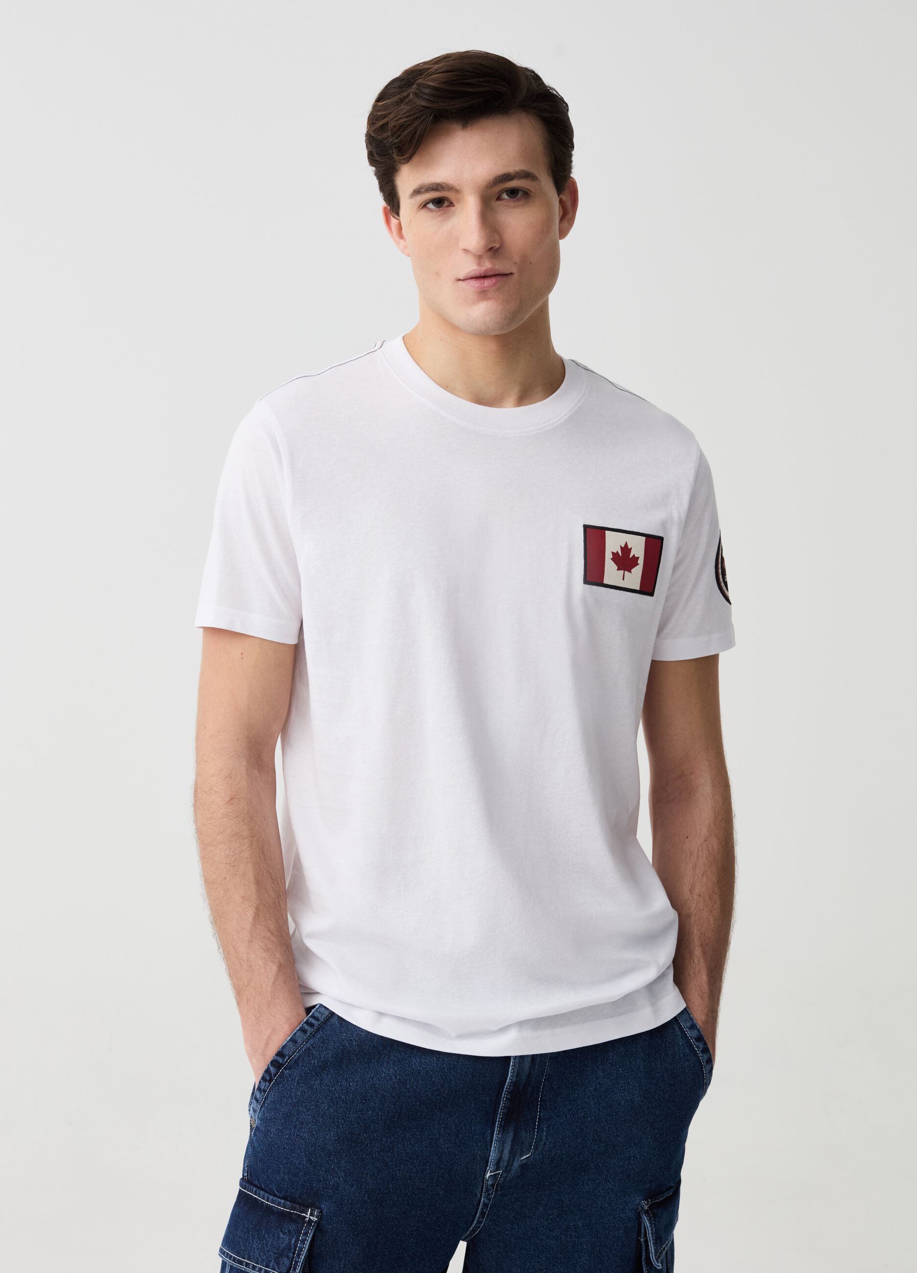 T-shirt con stampa e patch Canada Trail