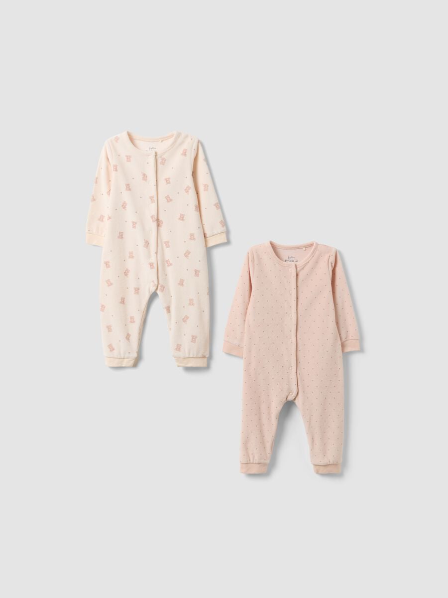 Pack de 2 babygrows multicolor em mistura de algod&atilde;o para beb&eacute; menina_0