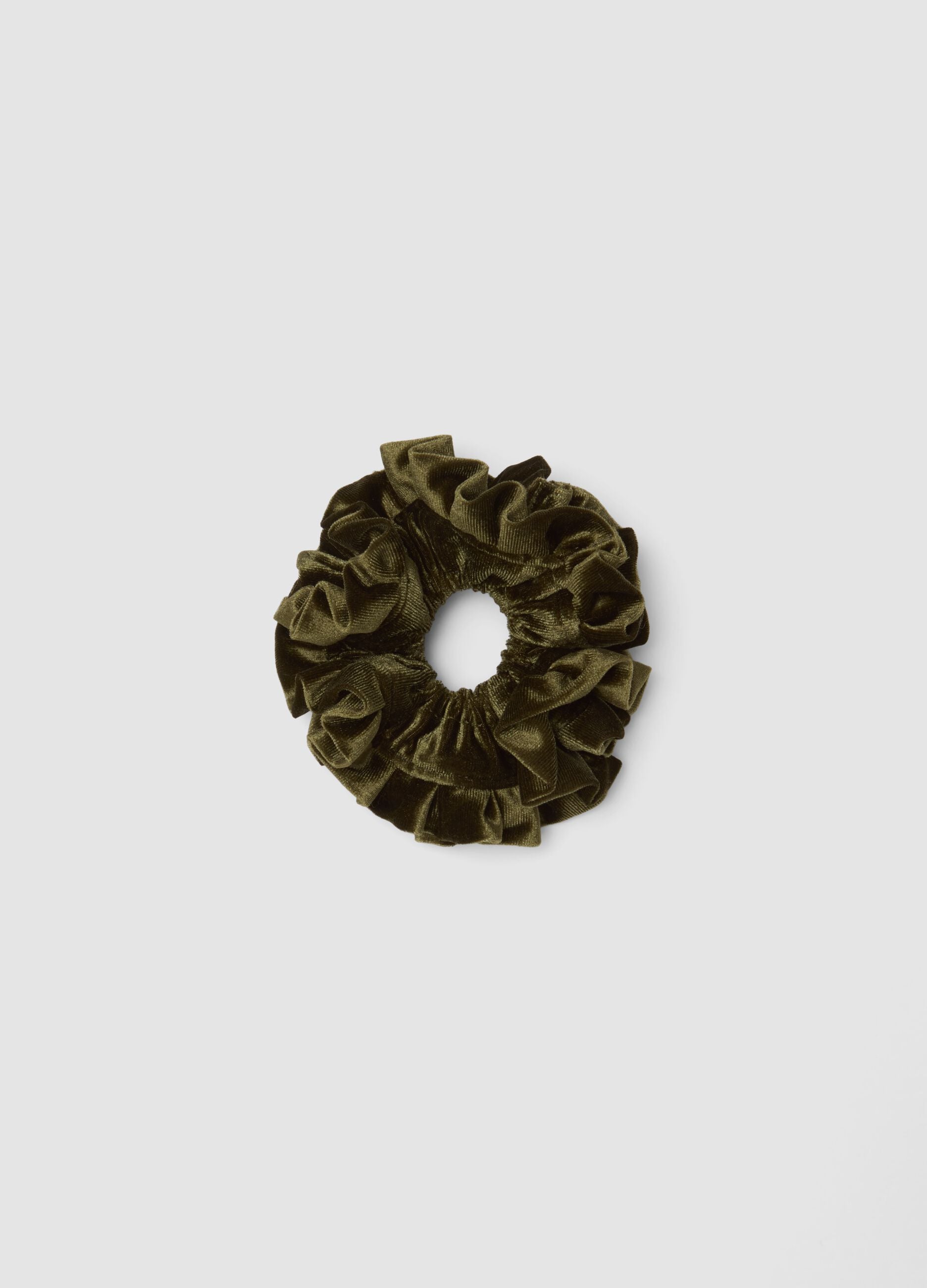 Scrunchie verde effetto vellutato