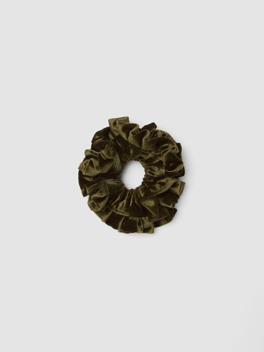 Scrunchie verde effetto vellutato_0