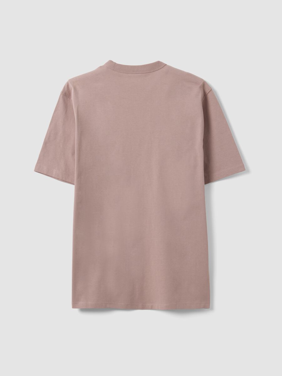 Pink pure cotton crew-neck T-shirt, relaxed fit_6