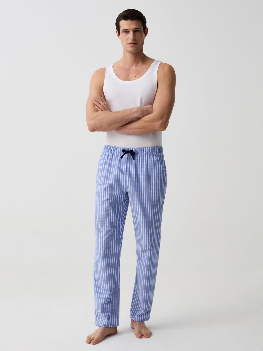 Pantalón de pijama de algodón estampado_0