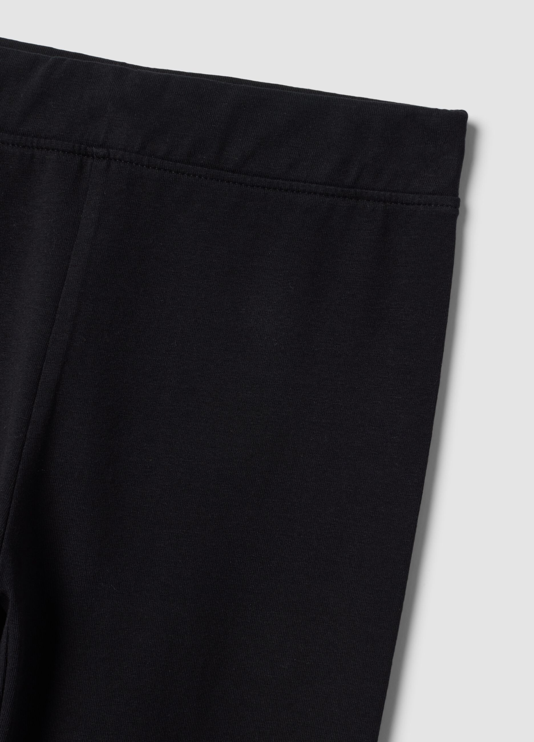 Schwarze Skinny-Leggings aus elastischer Bio-Baumwolle f&uuml;r M&auml;dchen