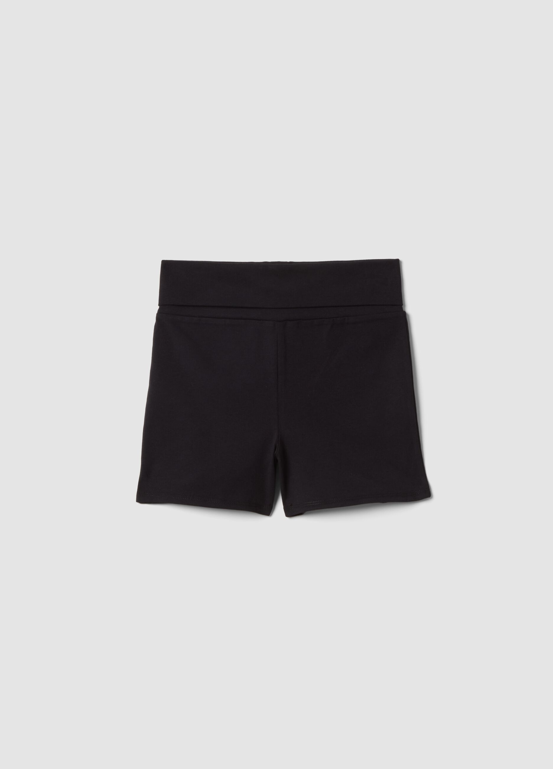 Girls&rsquo; slim-fit black stretch organic cotton shorts