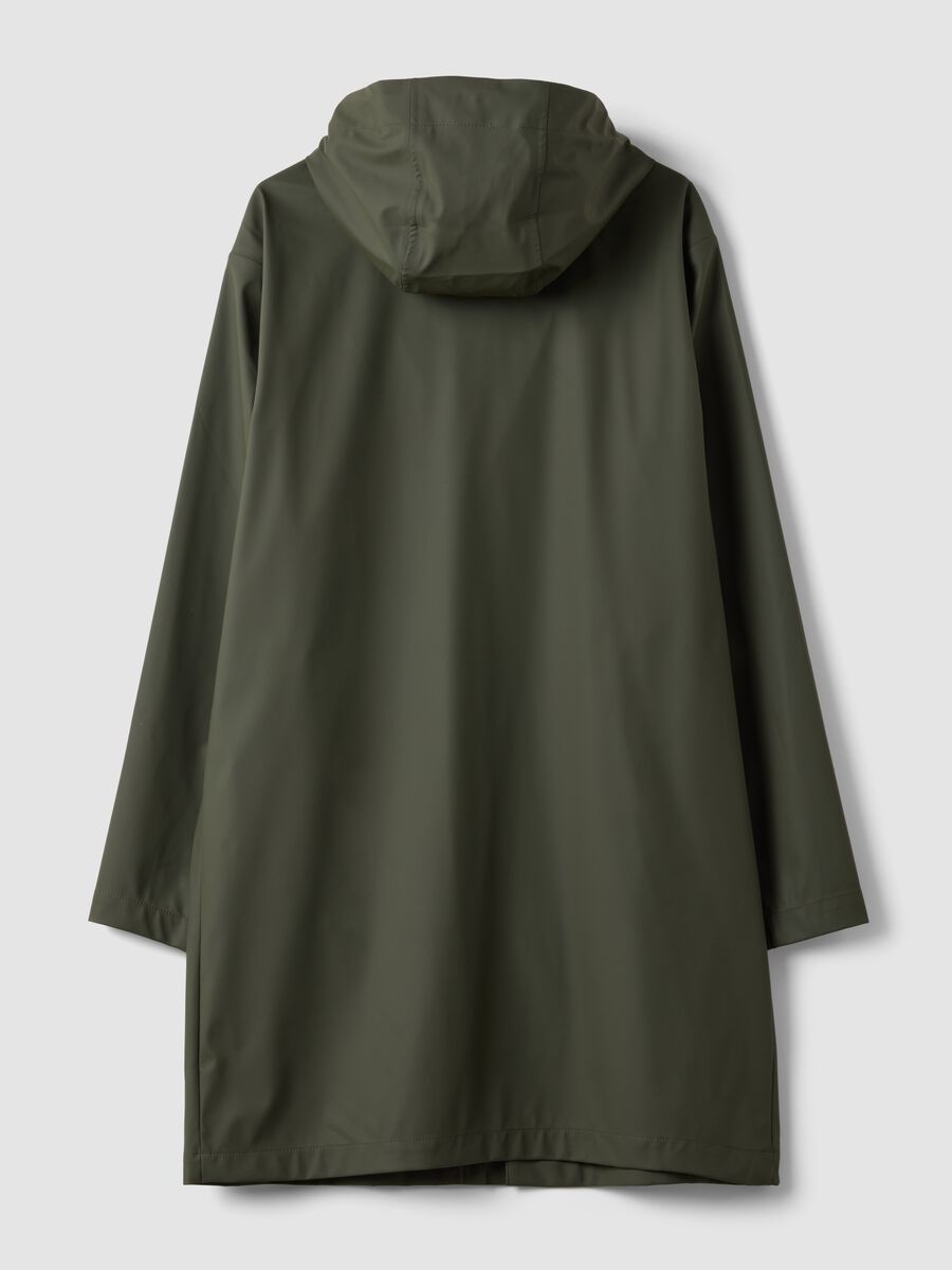 Green regular-fit raincoat with zip_2