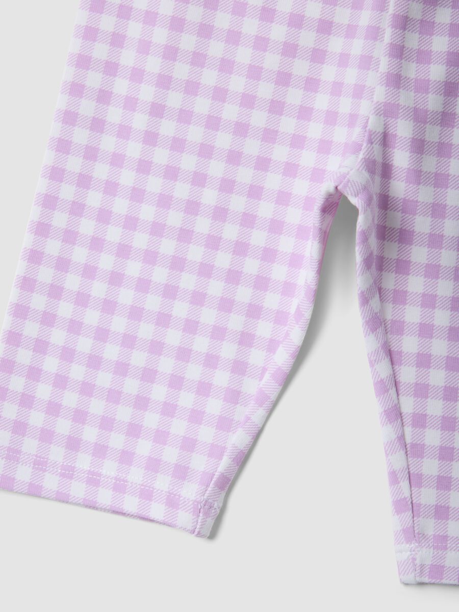 Girls&rsquo; multicolour check slim-fit stretch cotton leggings_3