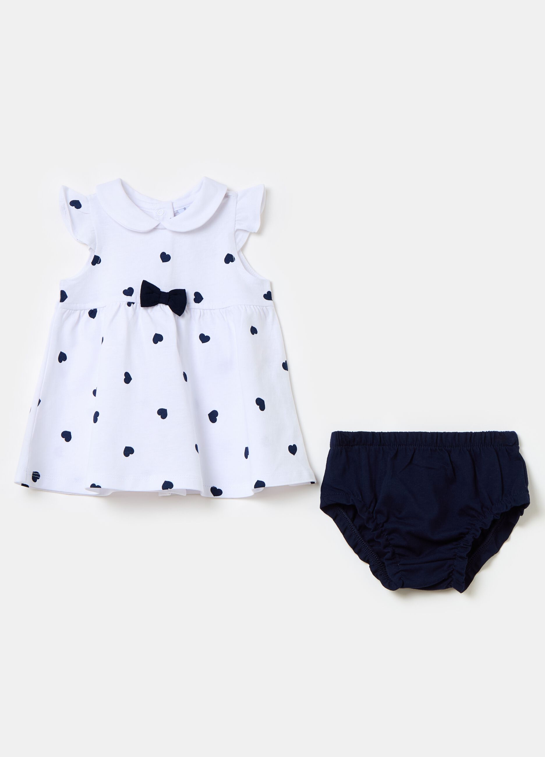 Organic cotton dress and French knickers set