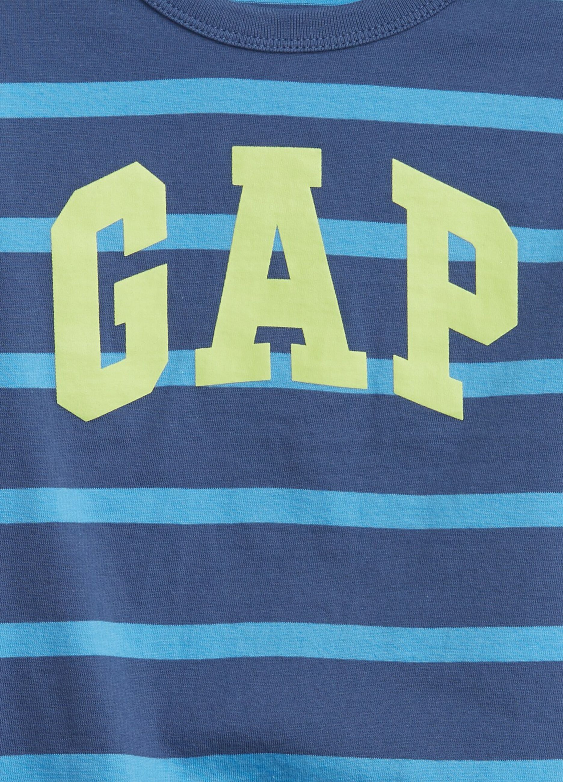 Striped cotton T-shirt with logo