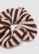 Brown and beige striped scrunchie_1