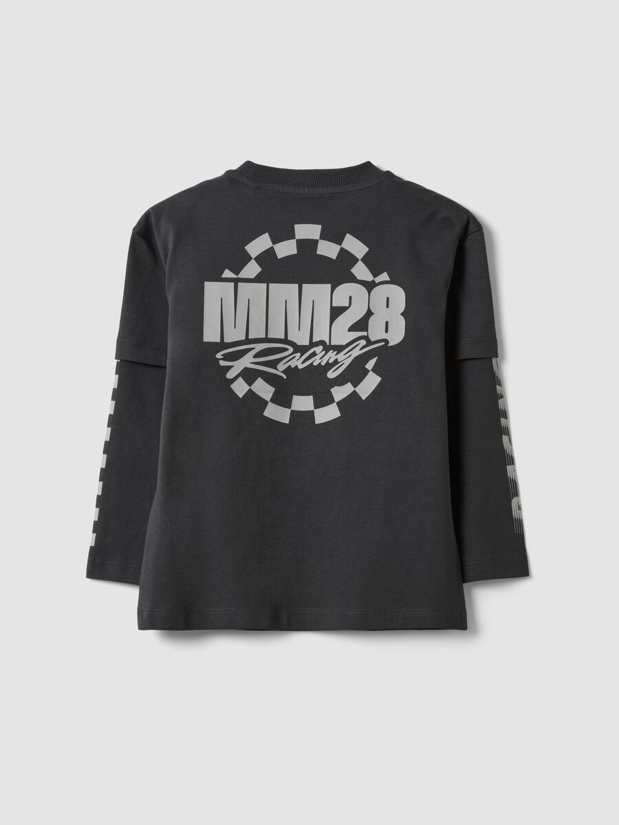 Black pure cotton crew-neck Mickey print T-shirt for boys_1