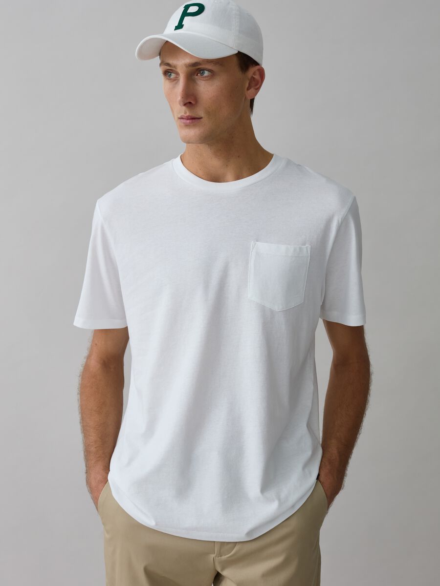 Camiseta de algodón con estampado tropical_0