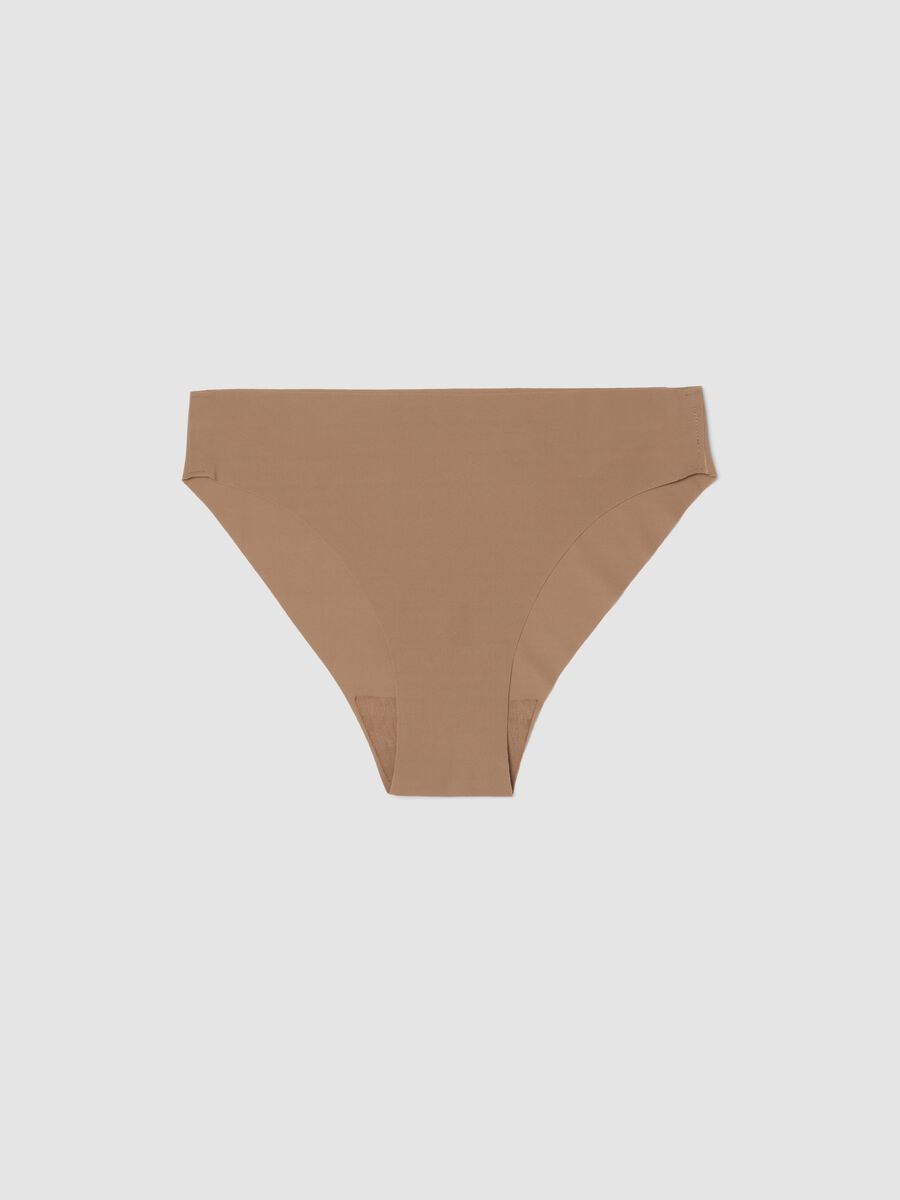 Brown regular fit seamless briefs_0