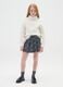 Grey checkered skirt for girls in regular fit jacquard_0