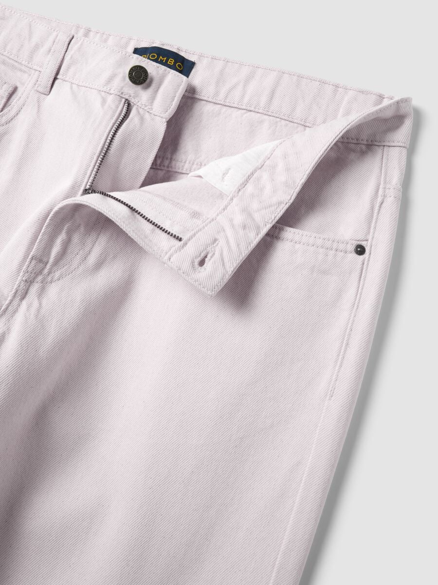 Beige straight-fit jeans in pure cotton_6
