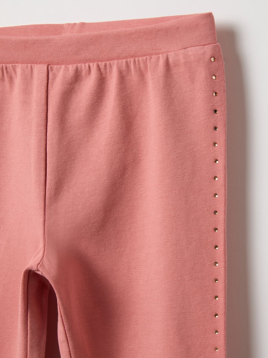 Rosa Slim-Fit-Leggings aus elastischer Baumwolle f&uuml;r M&auml;dchen_2