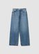 Hellblaue Denim-Jeans mit Wide Leg aus 100 % Baumwolle_4