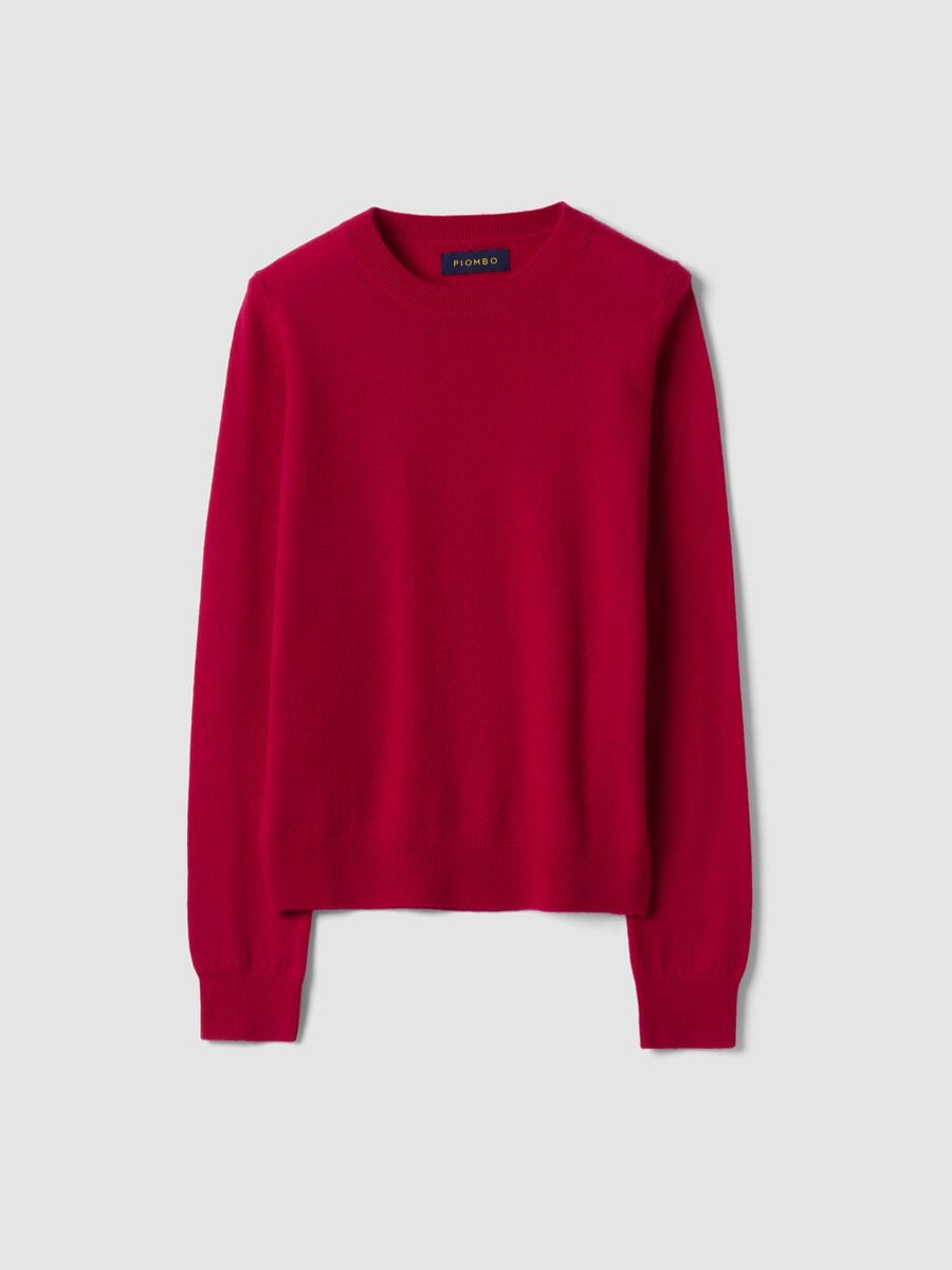 Maglia rossa in pura lana a girocollo_0