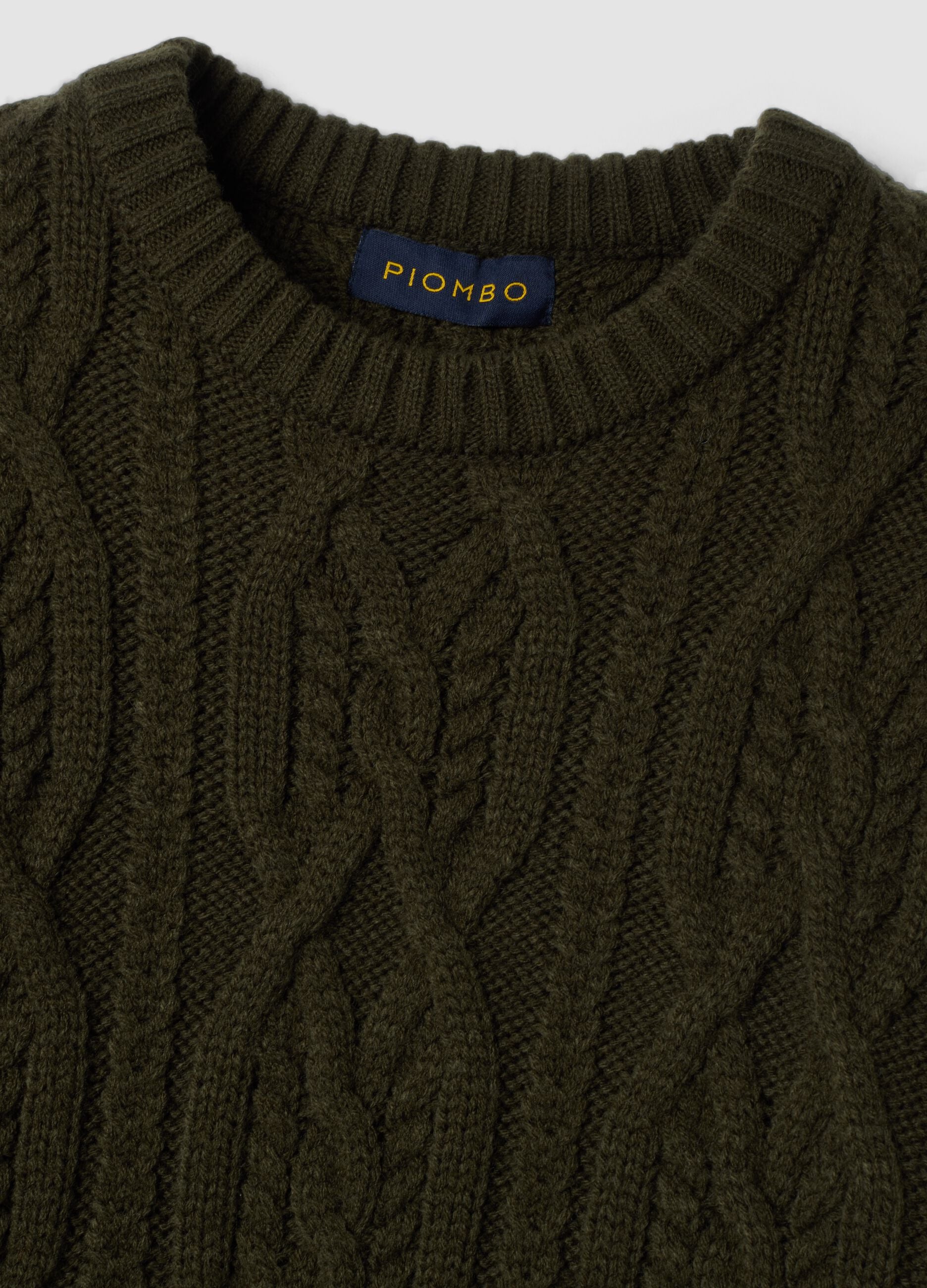 Green regular-fit jacquard wool-blend jumper