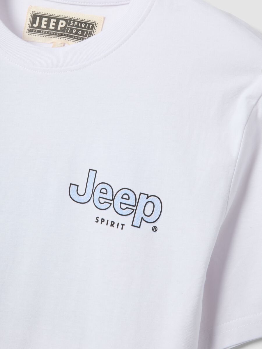 Wei&szlig;es T-Shirt aus reiner Baumwolle mit Jeep-Logo, Regular Fit_5