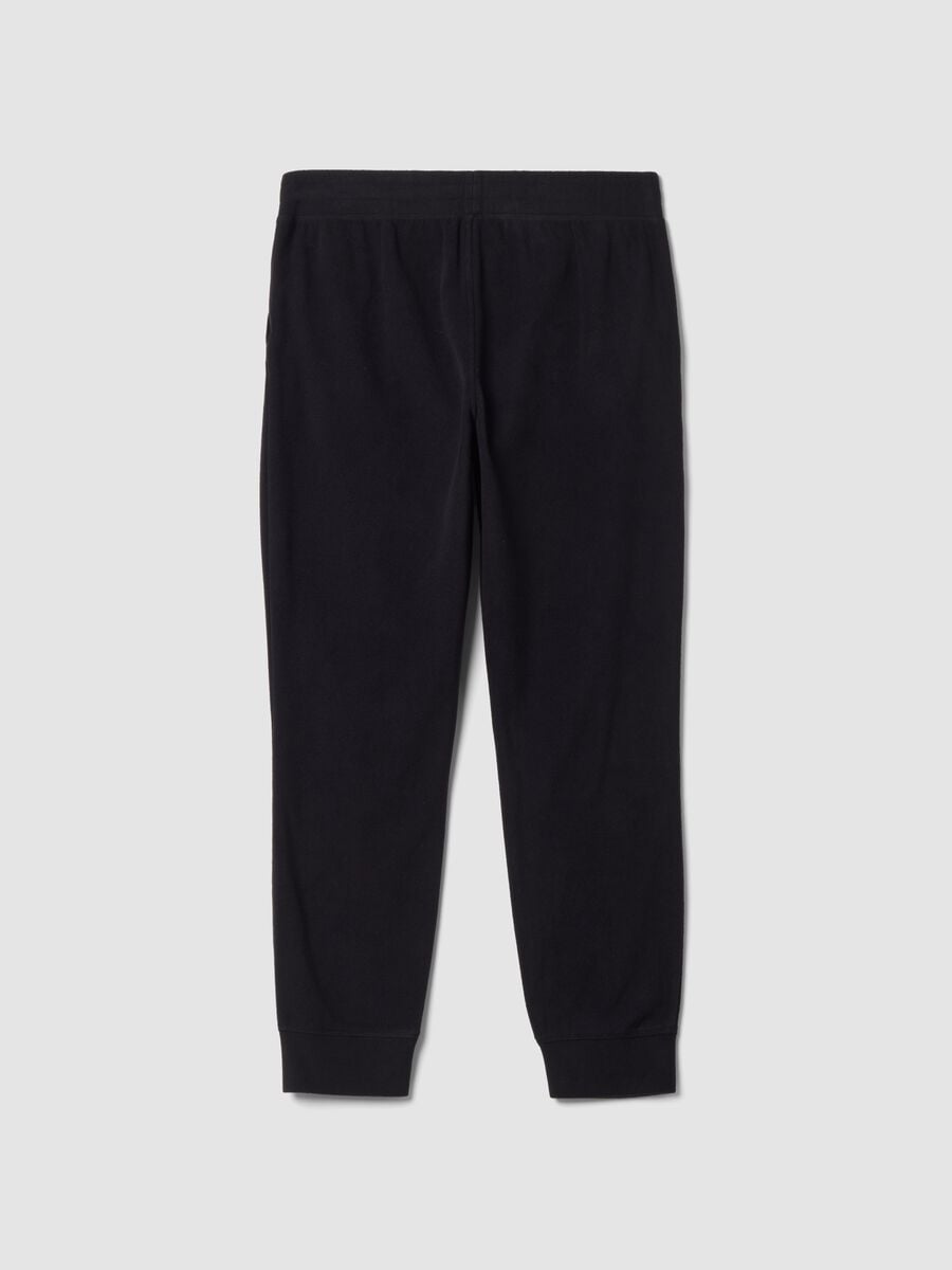 Black fleece jogger trousers, regular fit_2
