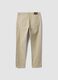 Beige pure cotton five-pocket trousers_5