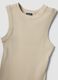 Beige fitted ribbed stretch-cotton tank top_5