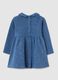 Baby girl's blue dress in pure cotton with regular fit and round neckline_1