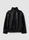 Giacca nera in misto viscosa con zip_2