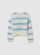 Striped pullover with openwork design_1