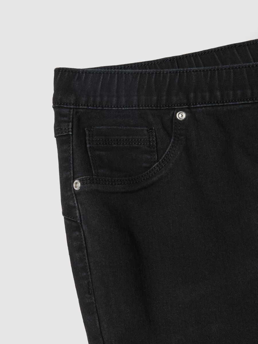 Black Stretch Cotton Skinny Fit Trousers_5