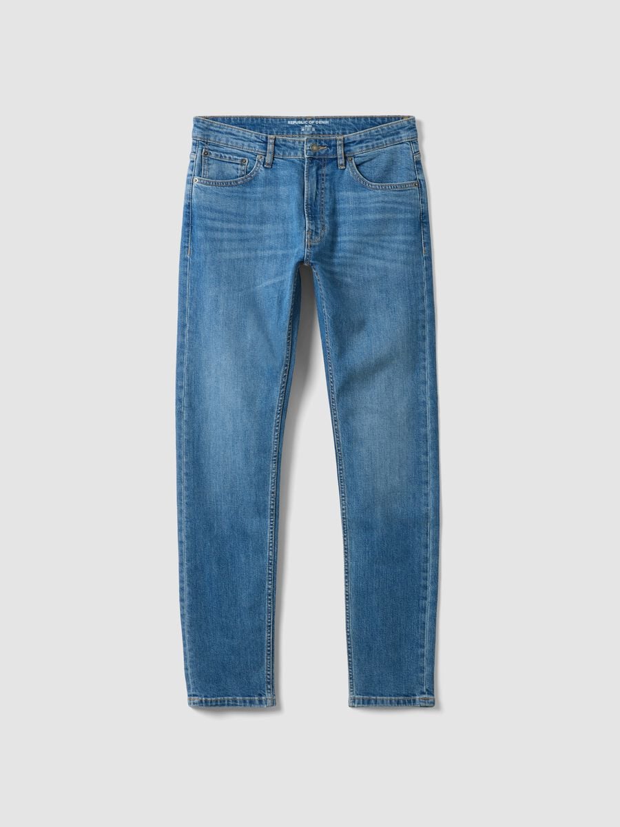 Light-wash slim-fit stretch cotton jeans_0