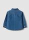 Blue denim shirt in pure cotton, regular fit, for boys_1