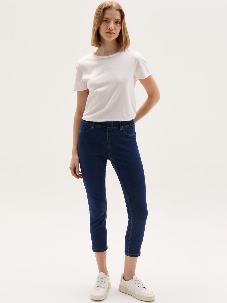 Jeggings crop skinny fit con spacchetti_0