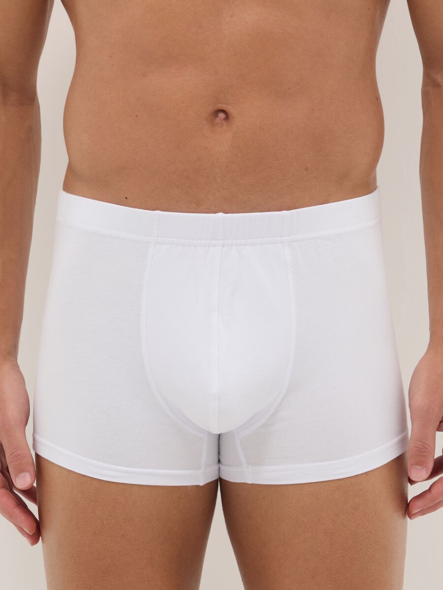 Multipack of white boxer shorts in stretch cotton regular fit_1