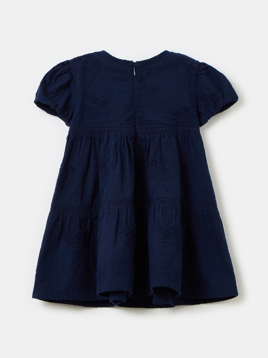 Tiered dress in cotton broderie anglaise_1