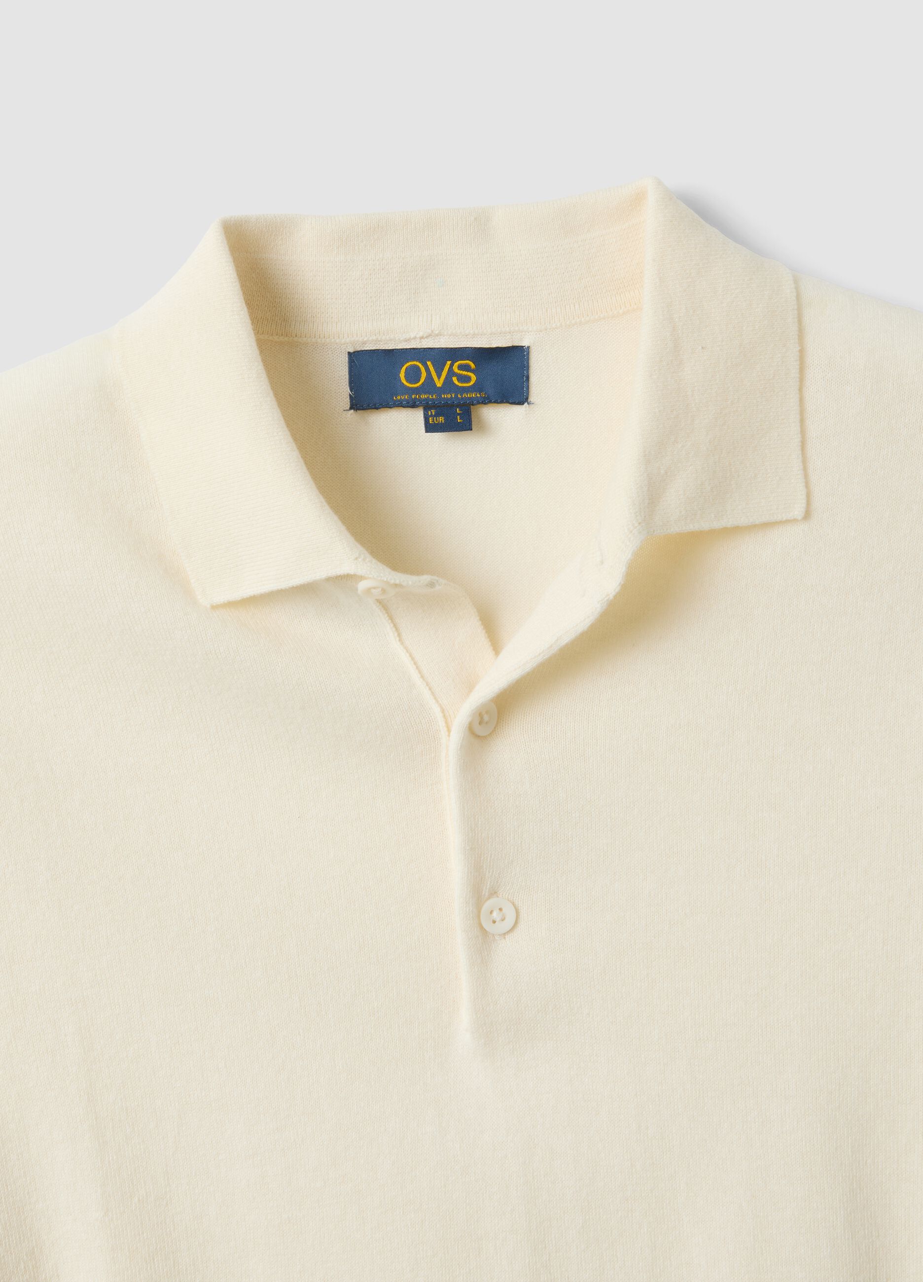 Polo blanca de algod&oacute;n puro corte regular