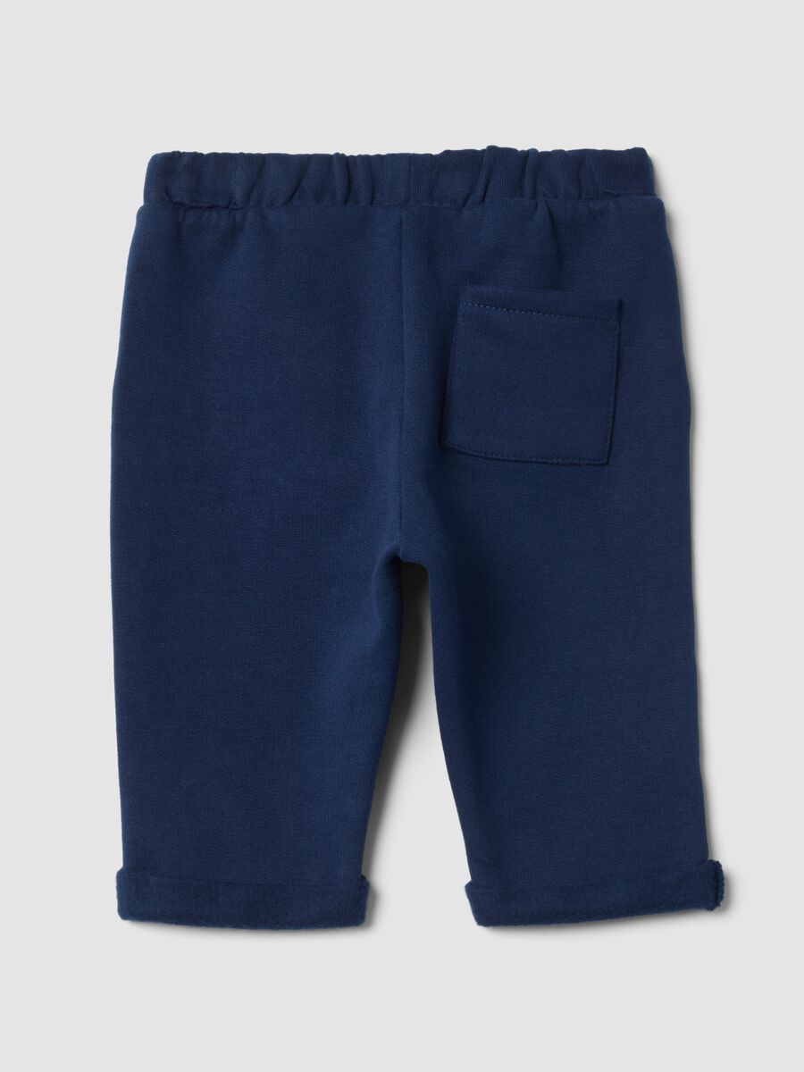 Pantaloni blu in puro cotone organico_1
