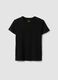 T-shirt preta de algod&atilde;o el&aacute;stico para rapariga, corte regular_3
