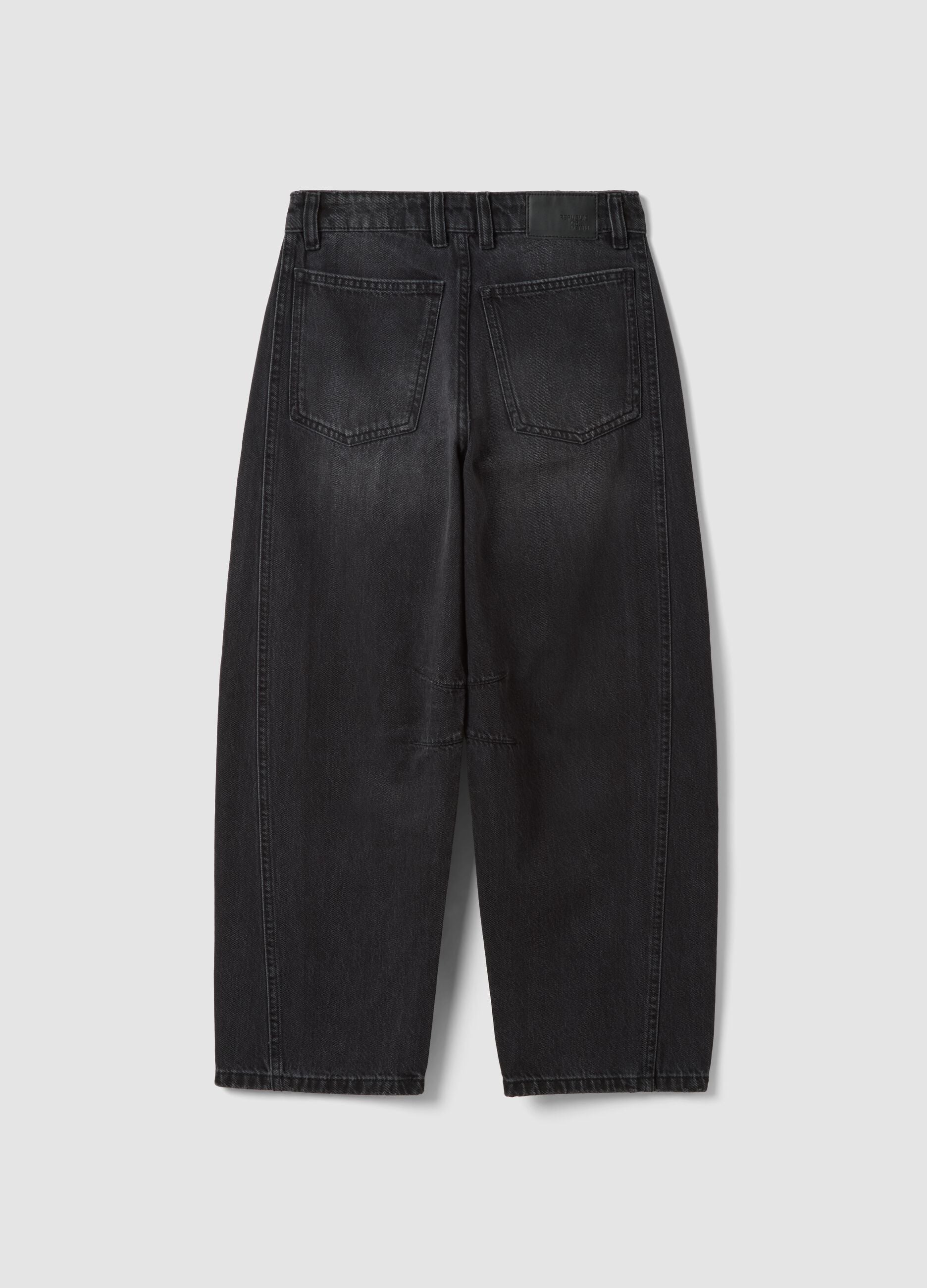 Schwarze Barrel-Fit-Jeans aus reiner Baumwolle