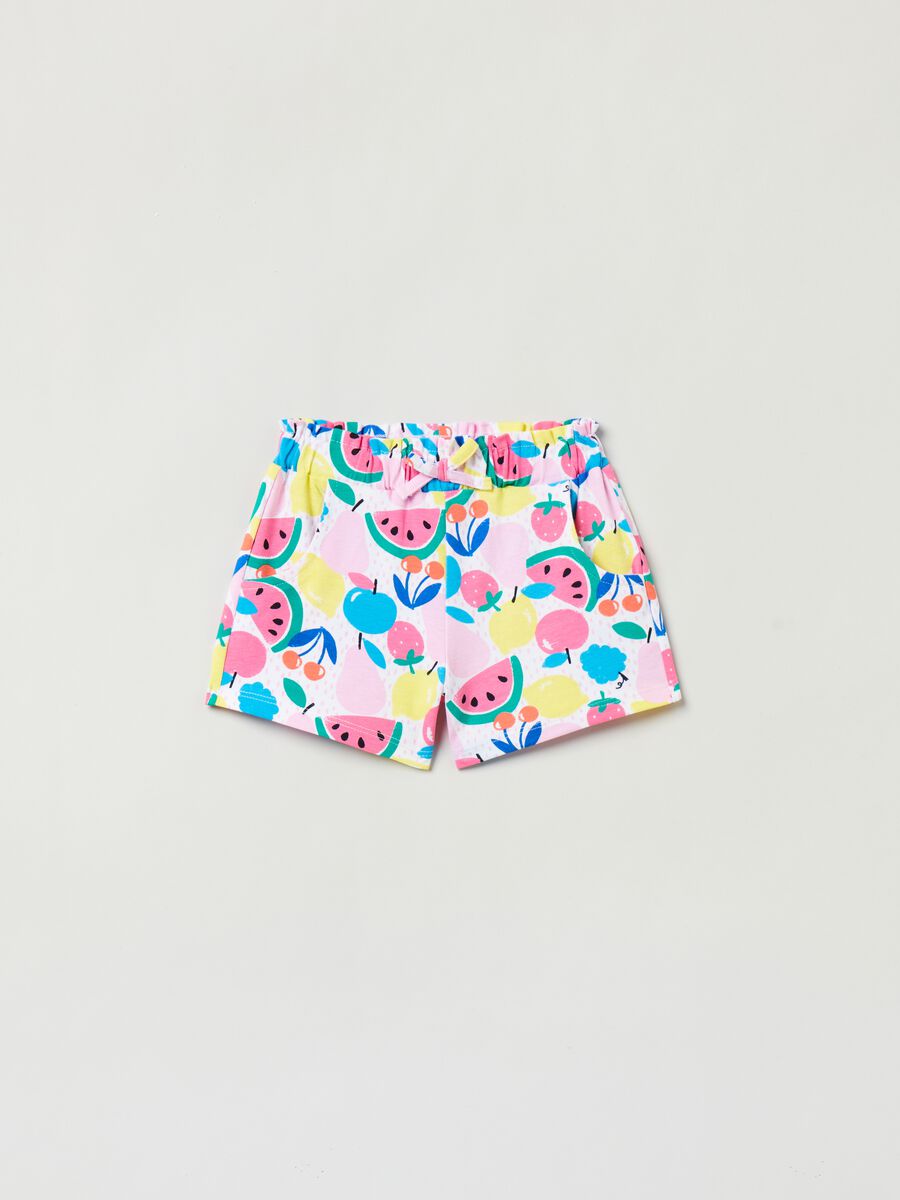 Jersey shorts with fruit print_0
