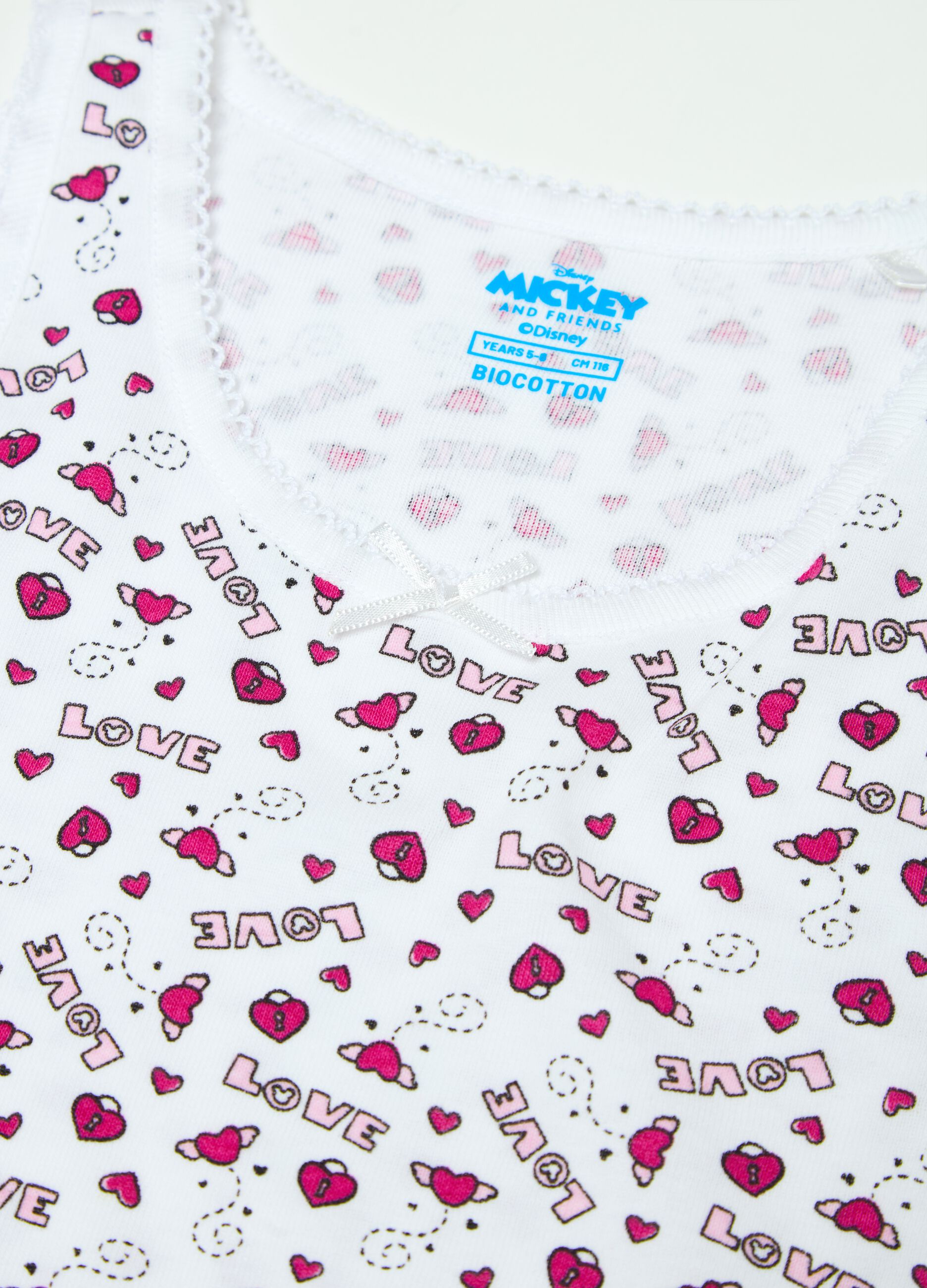 Pack dos camisetas de tirantes de algodón orgánico estampado Minnie