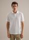 White linen-cotton blend regular fit polo_0