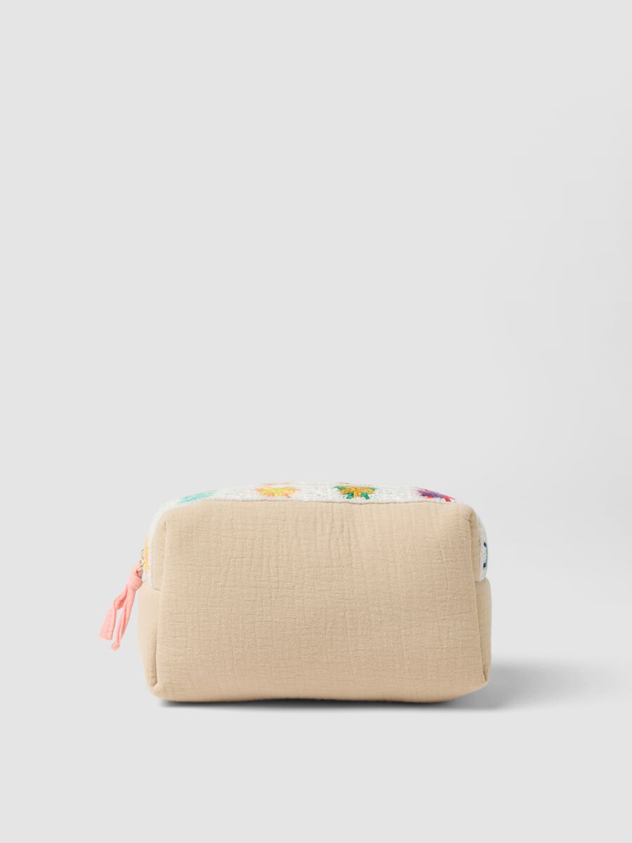 Multicolour pure cotton pouch with floral embroidery_0