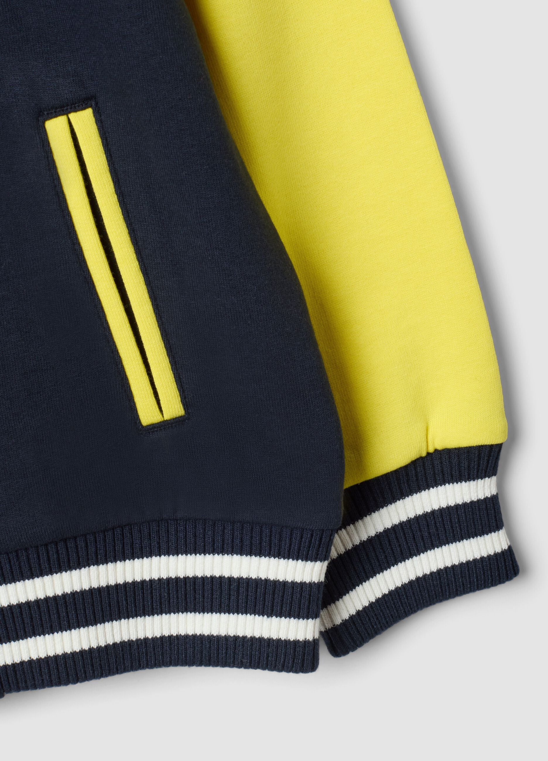 Blue college-style crewneck sweatshirt in cotton blend with Minions print for boys