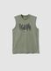 Green pure cotton vest top_0