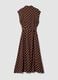 Brown midi dress in pure viscose with polka dots, regular fit_5