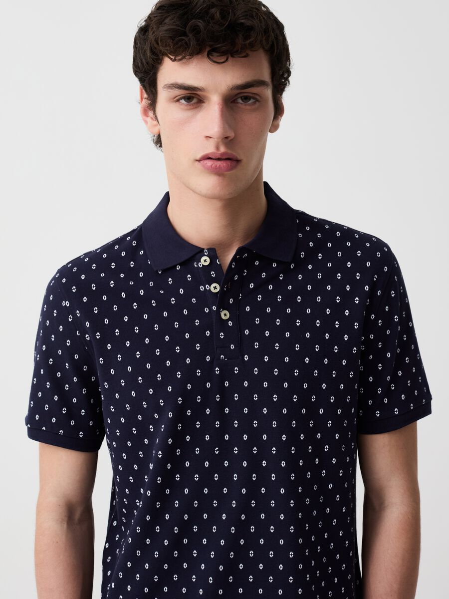 Piquet polo shirt with micro pattern_1